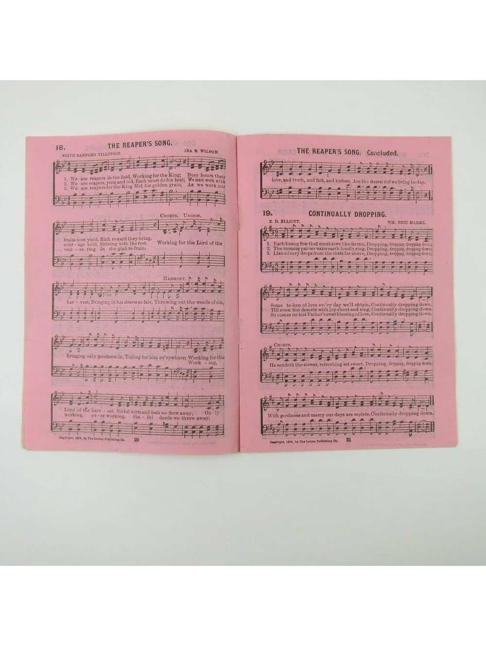 Sheet Music Sunday School Songs Lorenz Publishing Co Dayton Ohio Antique 1908